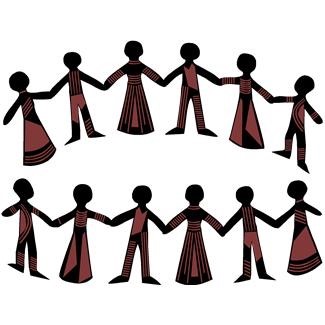 a circle of humans holding hands